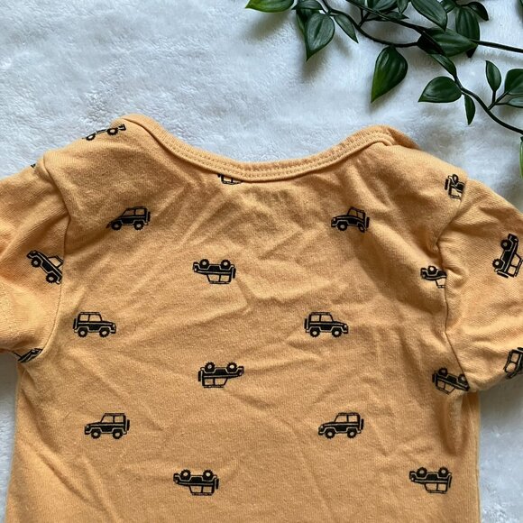 Pekkle Baby Toddler Bodysuit Short Sleeve Shirt 18M | Mustard Yellow Vehicle GUC - Picture 11 of 13